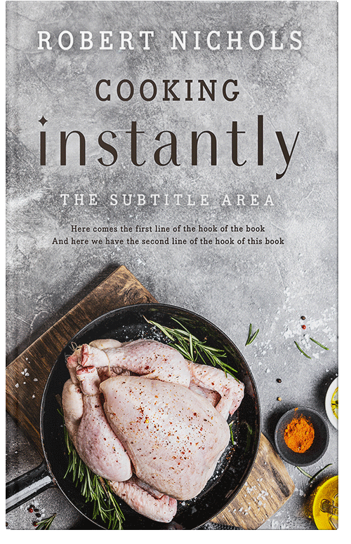 Front view of Premade Cookbooks & Food & Wine Book Cover - Pale Slate