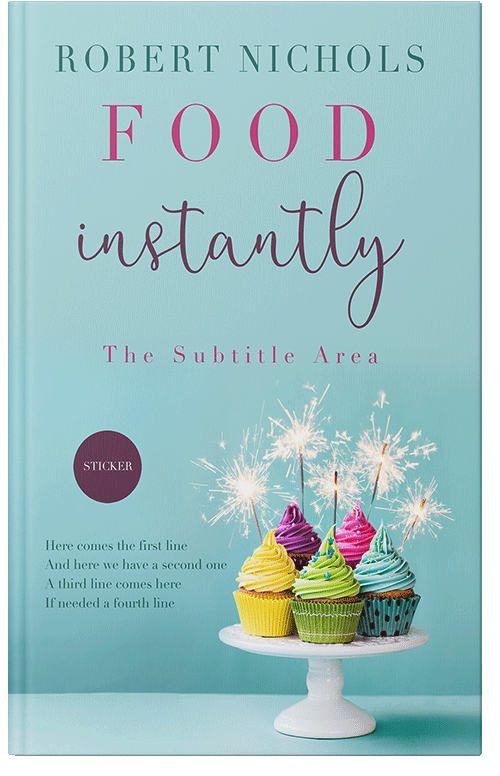 Front view of Premade Cookbooks & Food & Wine Book Cover - Sinbad