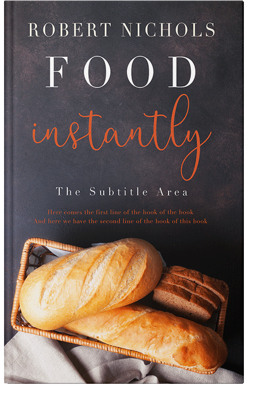 Front view of Premade Cookbooks & Food & Wine Book Cover - Tacao