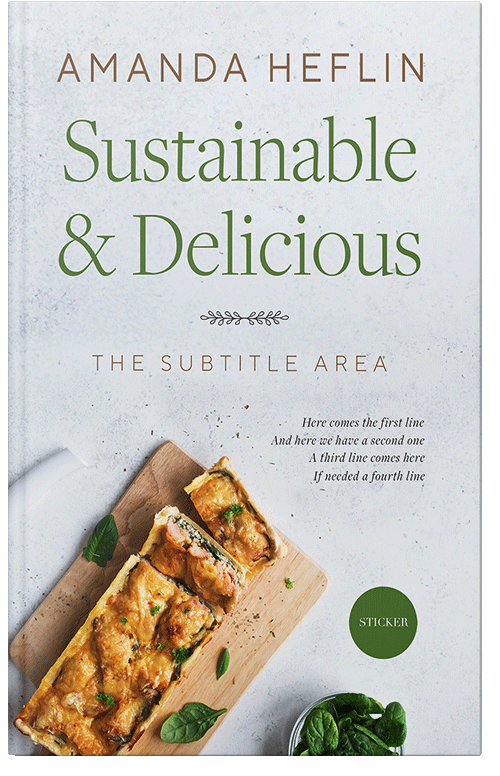 Front view of Premade Cookbooks & Food & Wine Book Cover - Porcelain