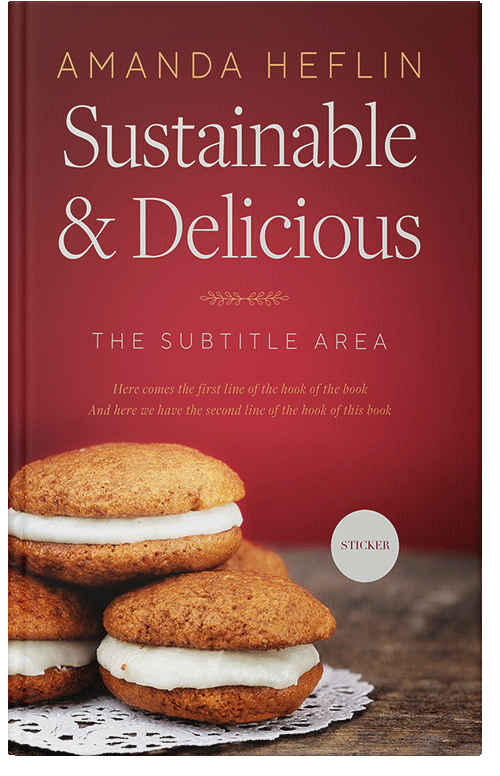 Front view of Premade Cookbooks & Food & Wine Book Cover - Burnt Umber