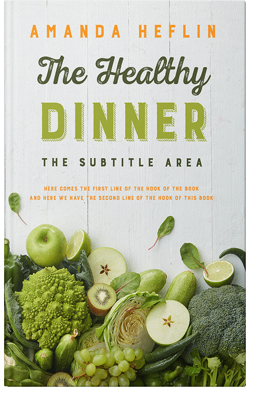 Front view of Premade Health & Dieting & Fitness Book Cover - Green White