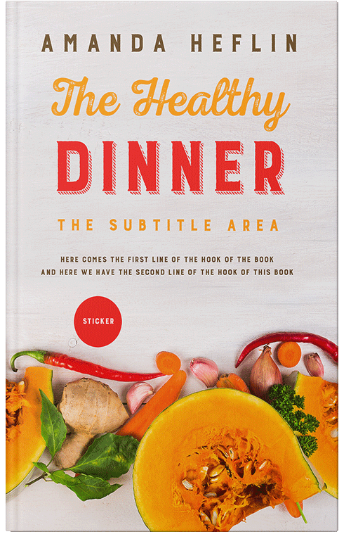 Front view of Premade Cookbooks & Food & Wine Book Cover - Ebb