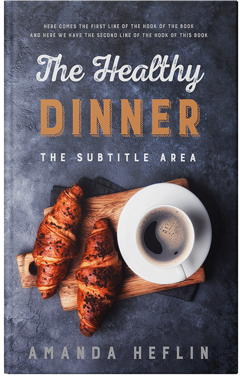 Front view of Premade Cookbooks & Food & Wine Book Cover - Tuna