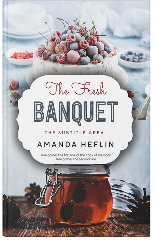 Front view of Premade Cookbooks & Food & Wine Book Cover - Iron