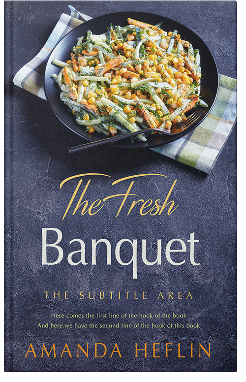 Front view of Premade Cookbooks & Food & Wine Book Cover - Fiord