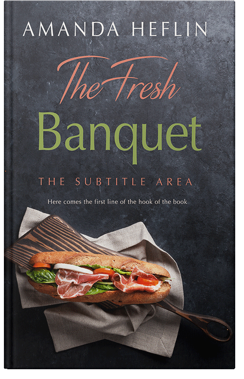 Front view of Premade Cookbooks & Food & Wine Book Cover - Tuna