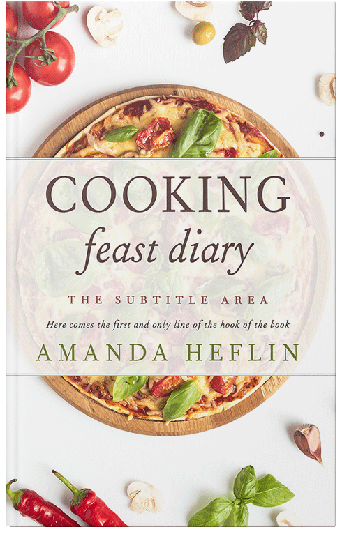 Front view of Premade Cookbooks & Food & Wine Book Cover - Merino