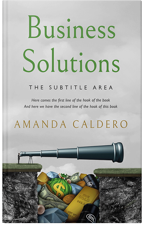 Front view of Premade Business Book Cover - Quill Gray