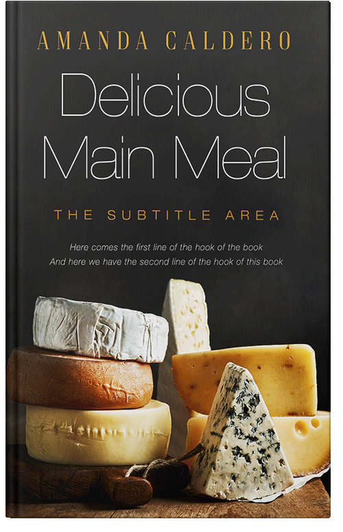 Front view of Premade Cookbooks & Food & Wine Book Cover - Tan