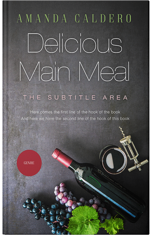 Front view of Premade Cookbooks & Food & Wine Book Cover - Lunar Green