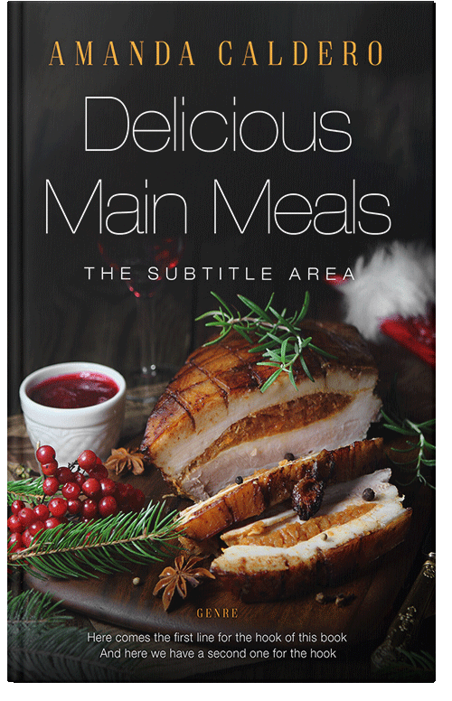 Front view of Premade Cookbooks & Food & Wine Book Cover - Brandy Rose