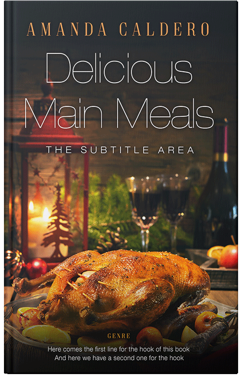 Front view of Premade Cookbooks & Food & Wine Book Cover - Zeus