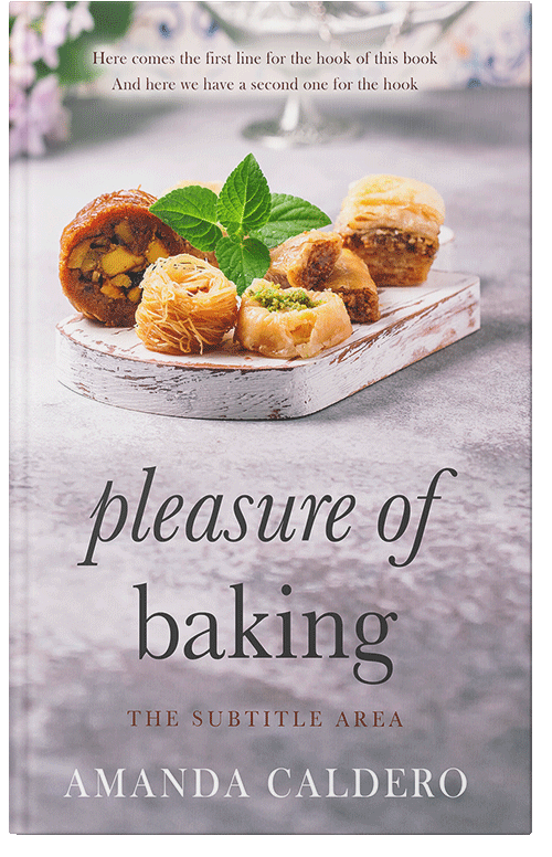 Front view of Premade Cookbooks & Food & Wine Book Cover - Pale Slate
