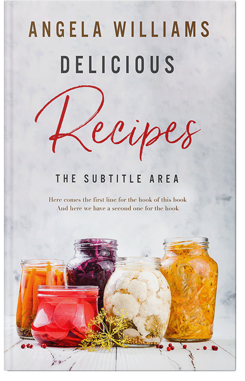 Front view of Premade Cookbooks & Food & Wine Book Cover - Bon Jour