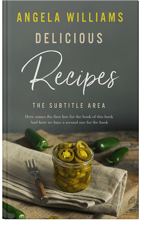 Front view of Premade Cookbooks & Food & Wine Book Cover - Kelp