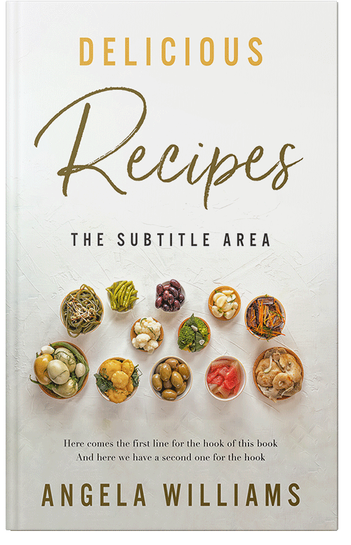 Front view of Premade Cookbooks & Food & Wine Book Cover - Pampas