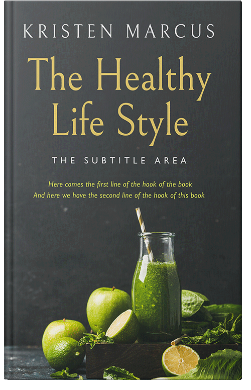 Front view of Premade Health & Dieting & Fitness Book Cover - Lunar Green