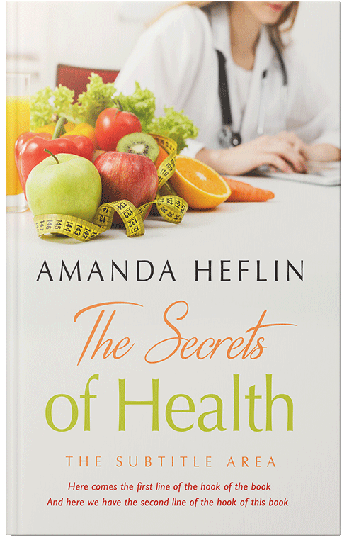 Front view of Premade Health & Dieting & Fitness Book Cover - Pampas