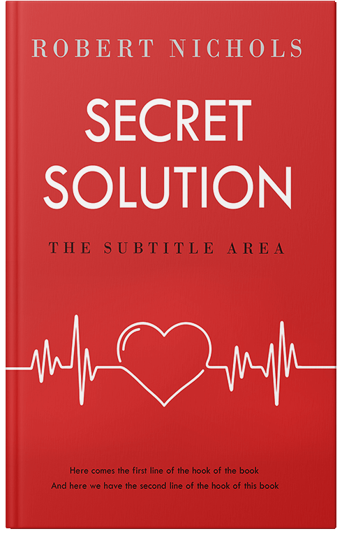 Front view of Premade Health & Mind & Body Book Cover - Alizarin Crimson