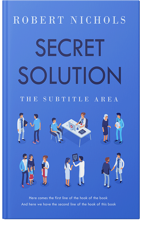 Front view of Premade Medical Book Cover - Royal Blue