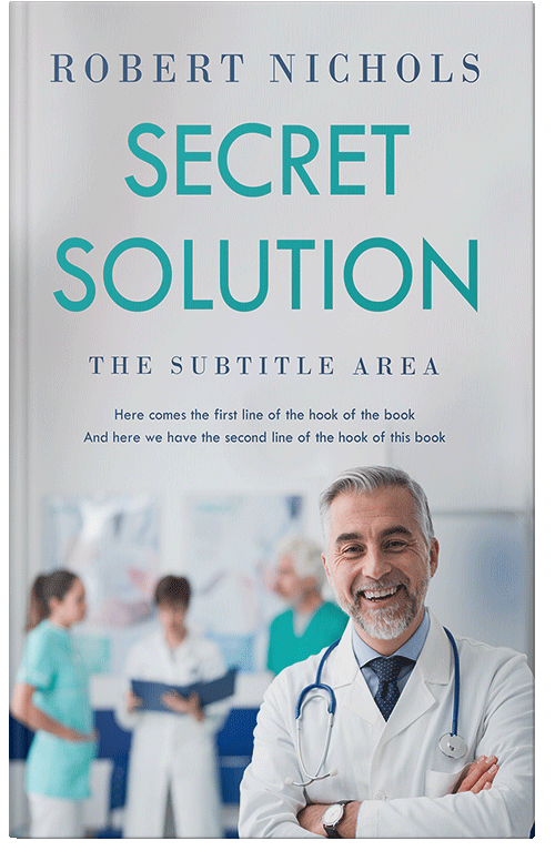 Front view of Premade Health & Mind & Body Book Cover - Iron