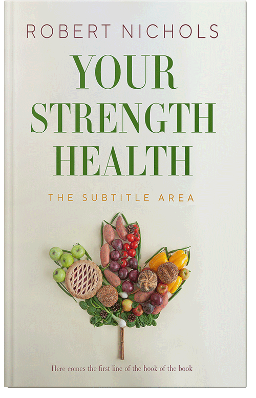 Front view of Premade Health & Dieting & Fitness Book Cover - Green White