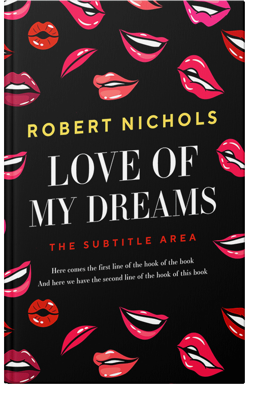 Front view of Premade Abstract Book Cover - Amaranth