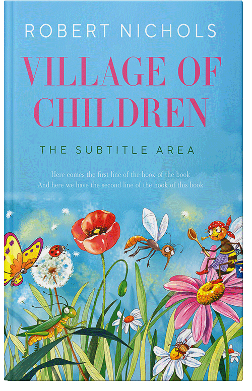 Front view of Premade Children's Book Cover - Turquoise Blue