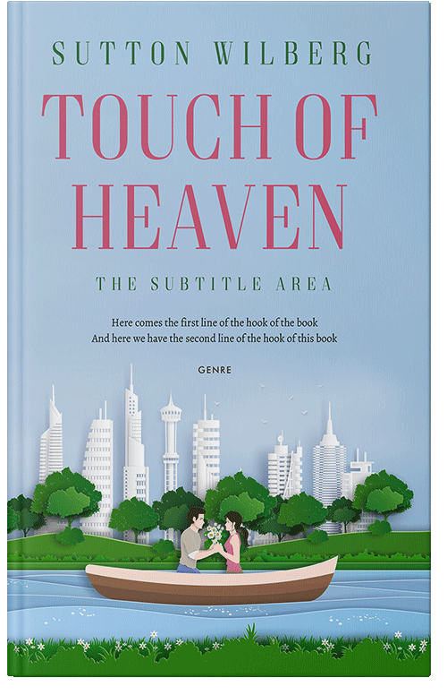 Front view of Premade Chick Lit Book Cover - Periwinkle Gray