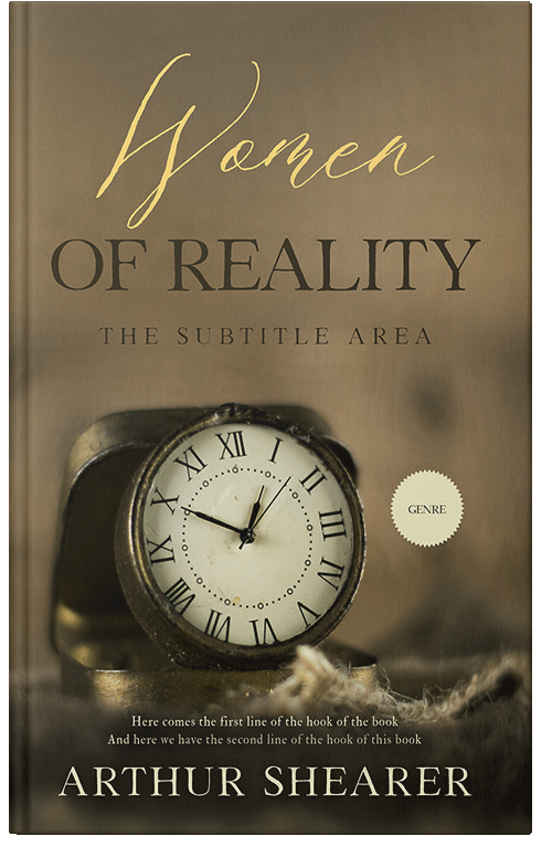 Front view of Premade Poetry Book Cover - Tobacco Brown