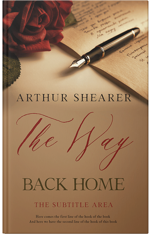 Front view of Premade Abstract Book Cover - Teak