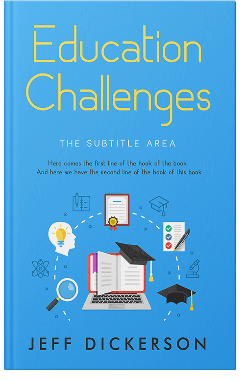 Front view of Premade Education Book Cover - Picton Blue