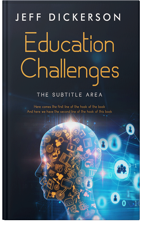 Front view of Premade Education Book Cover - Black