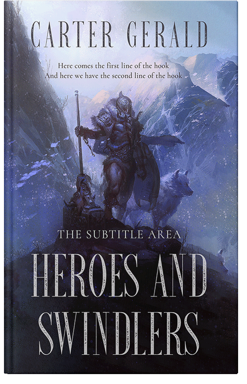 Front view of Premade Fantasy Book Cover - Periwinkle Gray