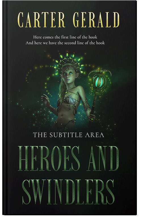 Front view of Premade Fantasy Book Cover - Racing Green