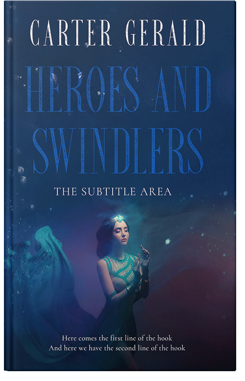 Front view of Premade Fantasy Book Cover - Blue Zodiac