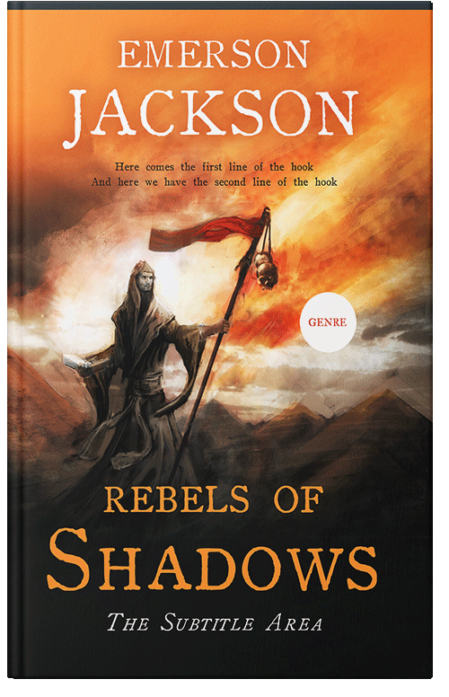 Front view of Premade Fantasy Book Cover - Red Damask