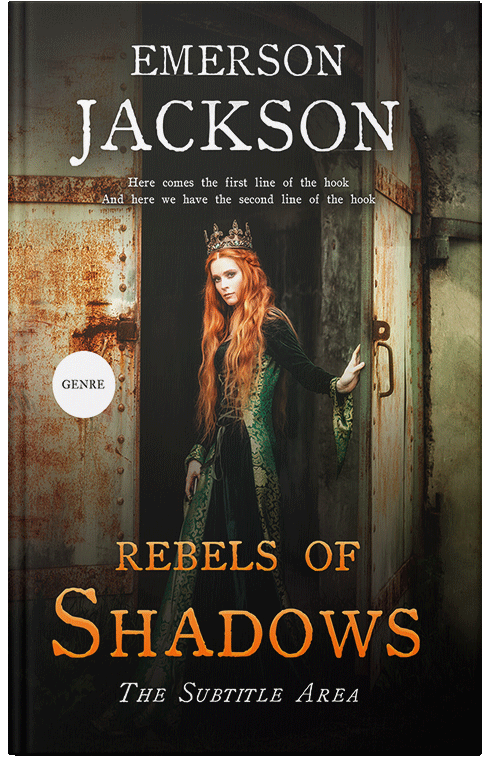 Front view of Premade Fantasy Book Cover - Antique Brass