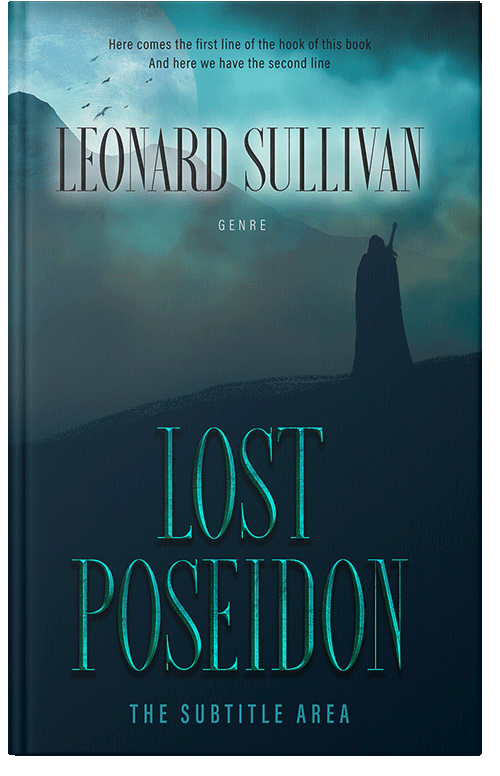 Front view of Premade Fantasy Book Cover - Black