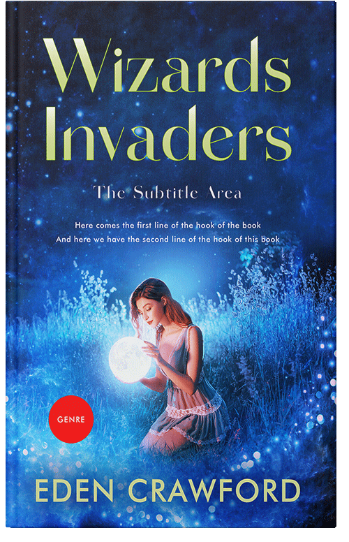 Front view of Premade Fantasy Book Cover - Deep Sapphire