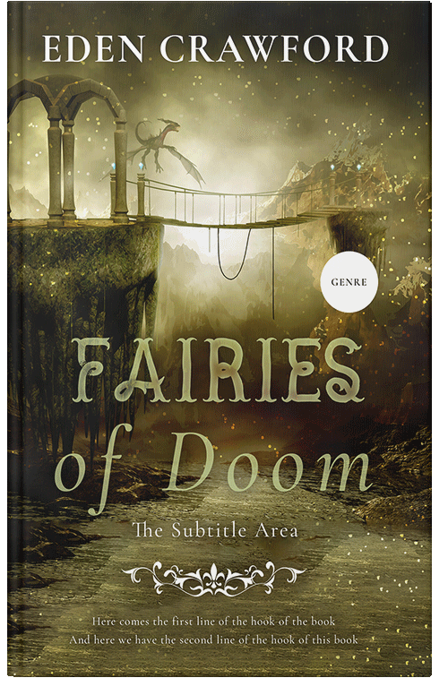 Front view of Premade Fantasy Book Cover - Metallic Bronze