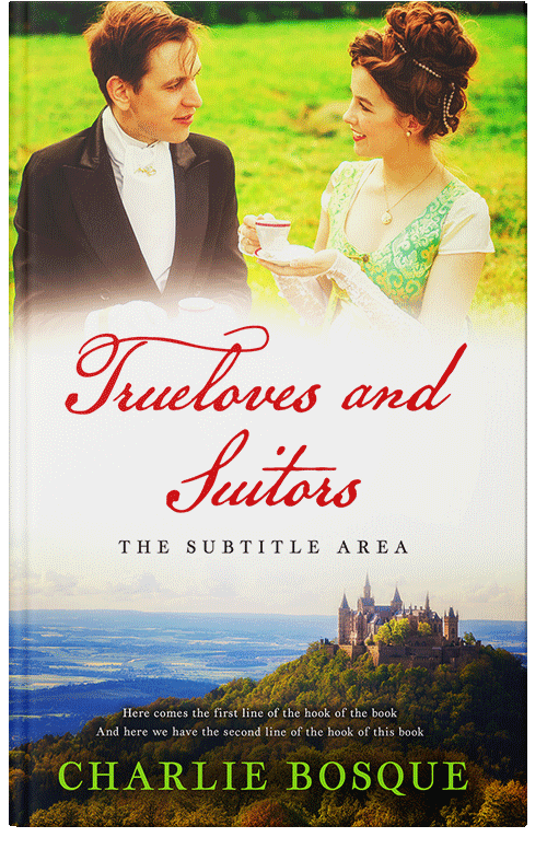 Front view of Premade Historical Book Cover - Green White