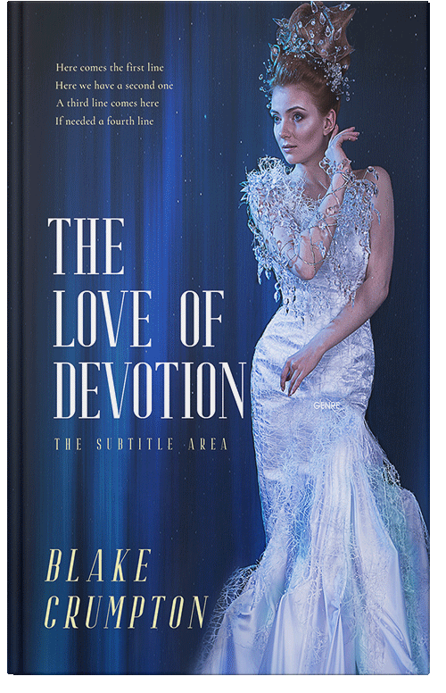 Front view of Premade Royal Romance Book Cover - Periwinkle Gray