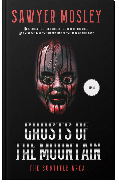 Front view of Premade Horror Book Cover - Black
