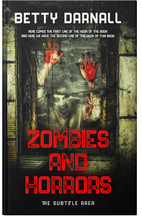 Front view of Premade Apocalyptica Book Cover - Red Damask