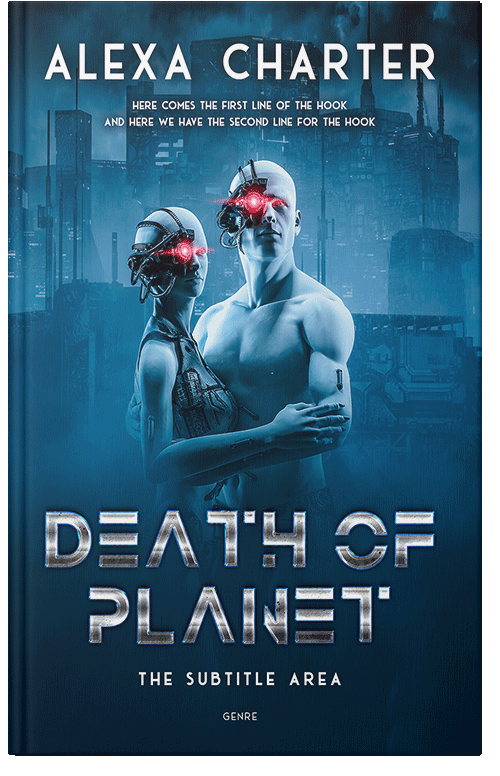 Front view of Premade Apocalyptica Book Cover - Teal Blue