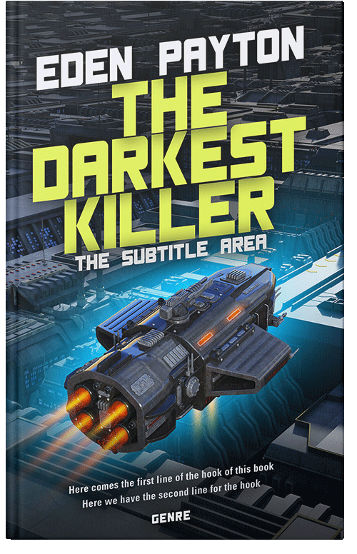 Front view of Premade Science Fiction Book Cover - Yellow Green