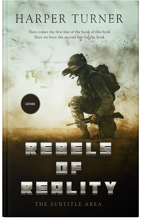 Front view of Premade Action & Adventure Book Cover - Karaka