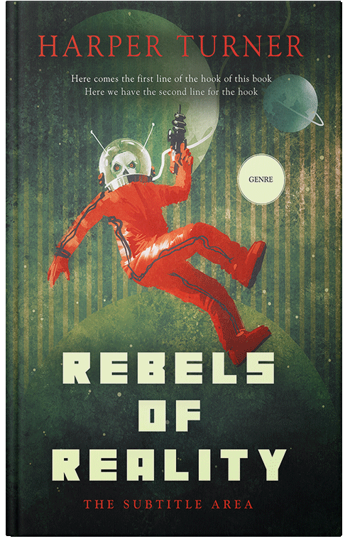 Front view of Premade Science Fiction Book Cover - Lunar Green